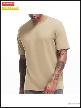 Men's Heavyweight 100% Cotton Crew Neck T-Shirt, Garment Washed, Soft, S-4XL